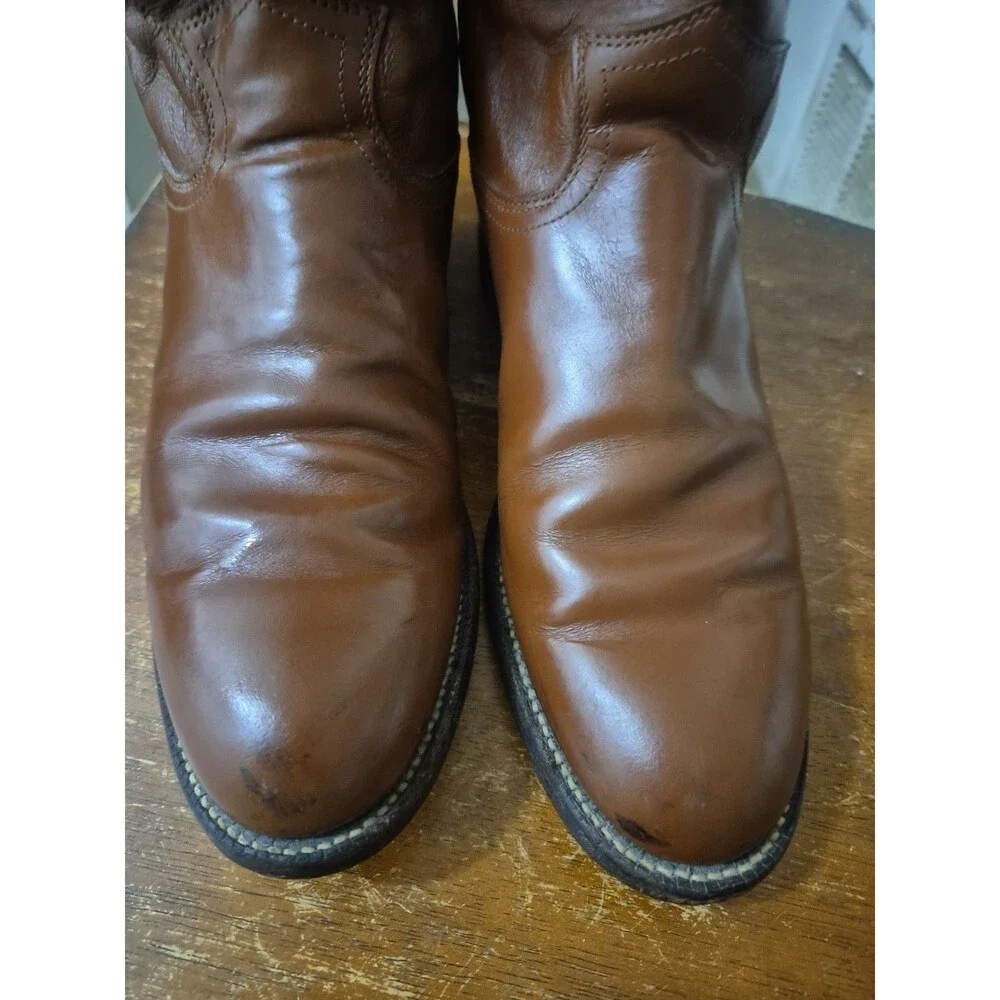 Justin L3802 Roper Boots Woman's Size 7.5C Western Cowboy Leather Classic USA